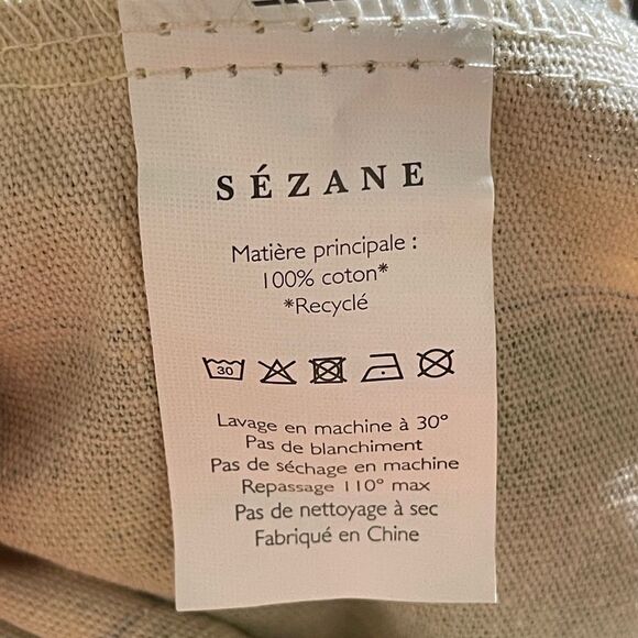 Sezane Green and Cream Striped Tote Bag - Picture 6 of 6